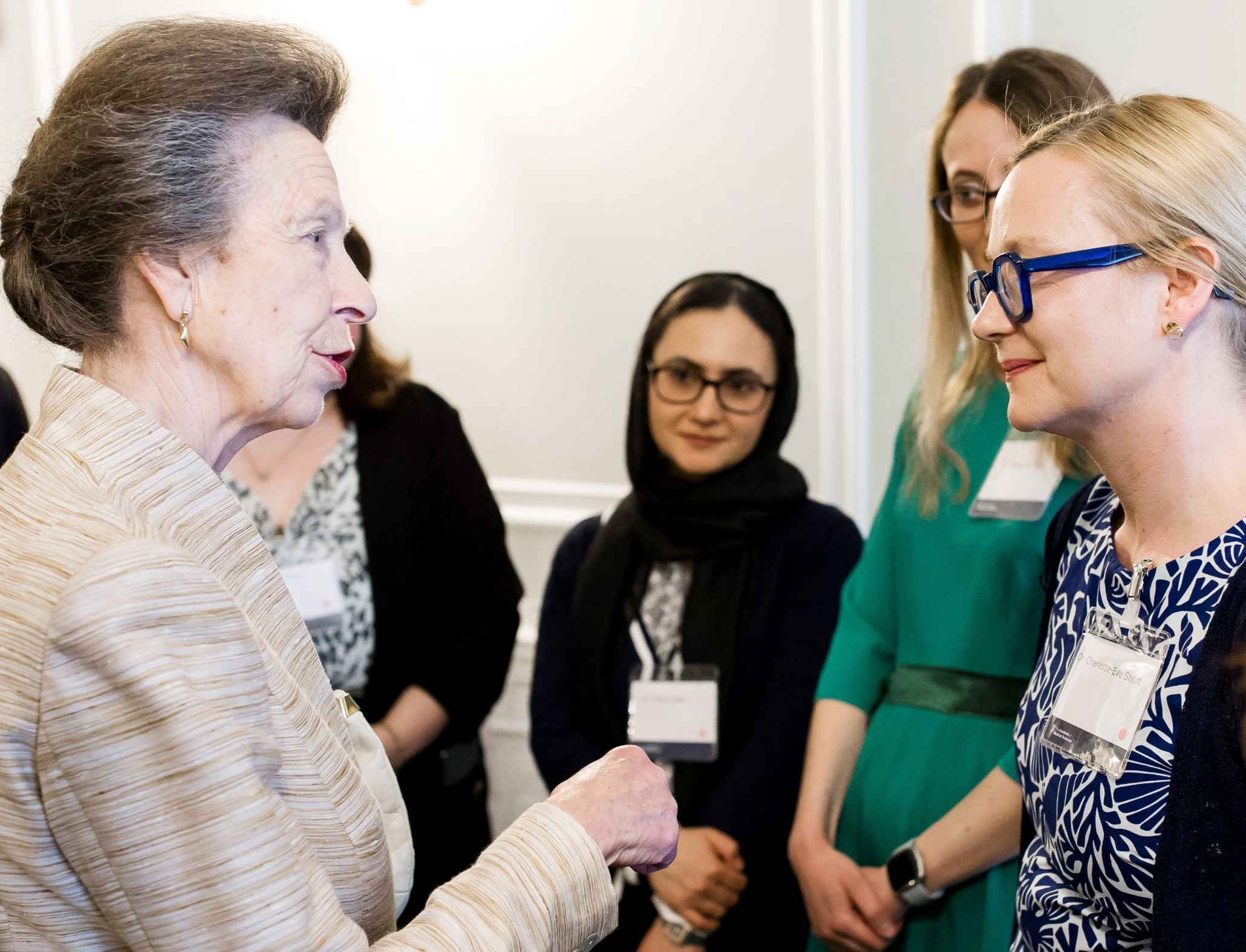 HRH The Princess Royal and Dr Charlotte-Eve Short, Clinical Lecturer and SUSTAIN: women in research participant