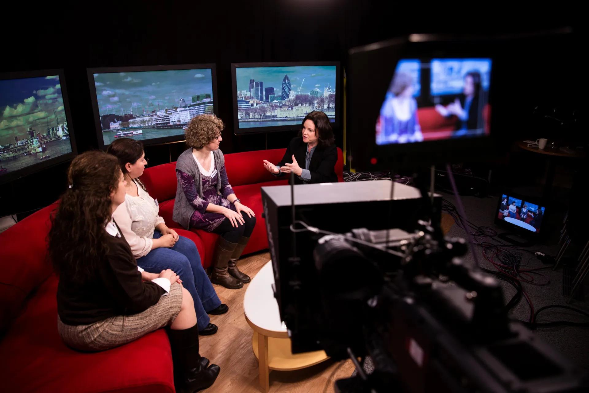 Media training with a group of scientists